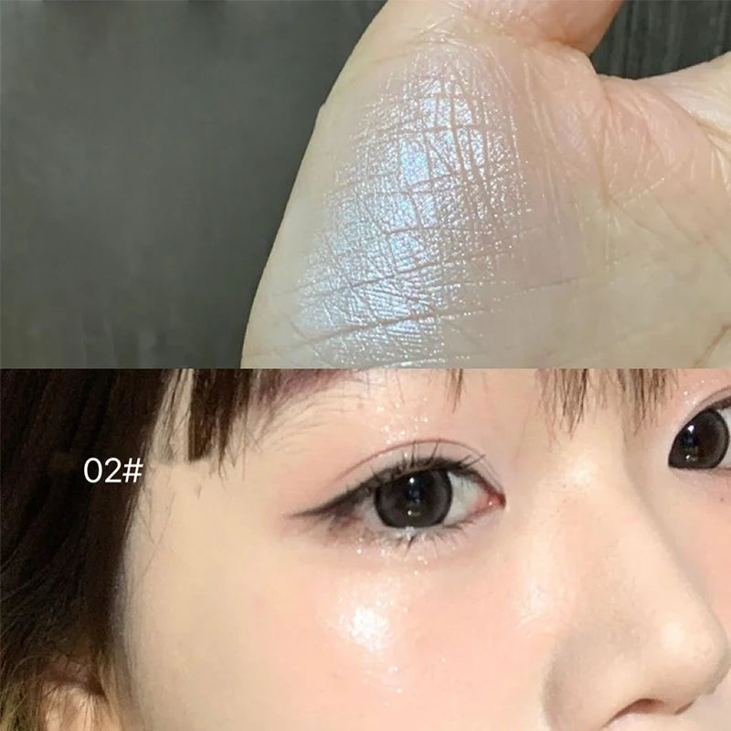 CACE 4 Colors Pearlescent Eye Shadow Eyeliner Stick Glitter Waterproof Long-Lasting Eyeshadow Makeup Non-smudge Eyeliner Pencil Qme 02