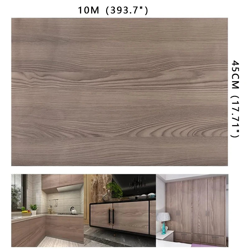 Wood Contact Paper Wallpaper Peel Stick Light Grain Stickers Cabinets Qme