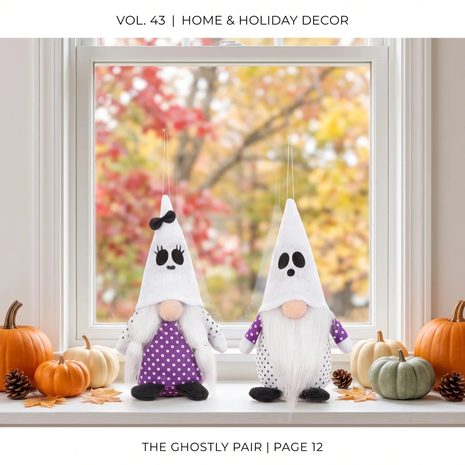 2PCS Handmade Fabric Gnome Set Halloween Faceless Gnome Ornaments Holiday Party Table Decor for Living Room Fun Gift Qme