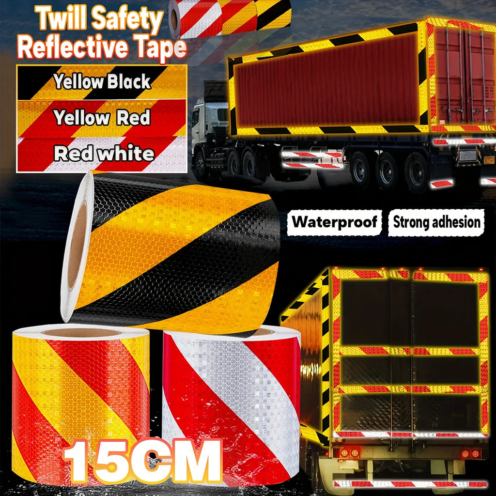 Twill ReflectiveTape High Visibility Self-Adhesive Safety Warning Sticker Conspicuity For Truck Qme