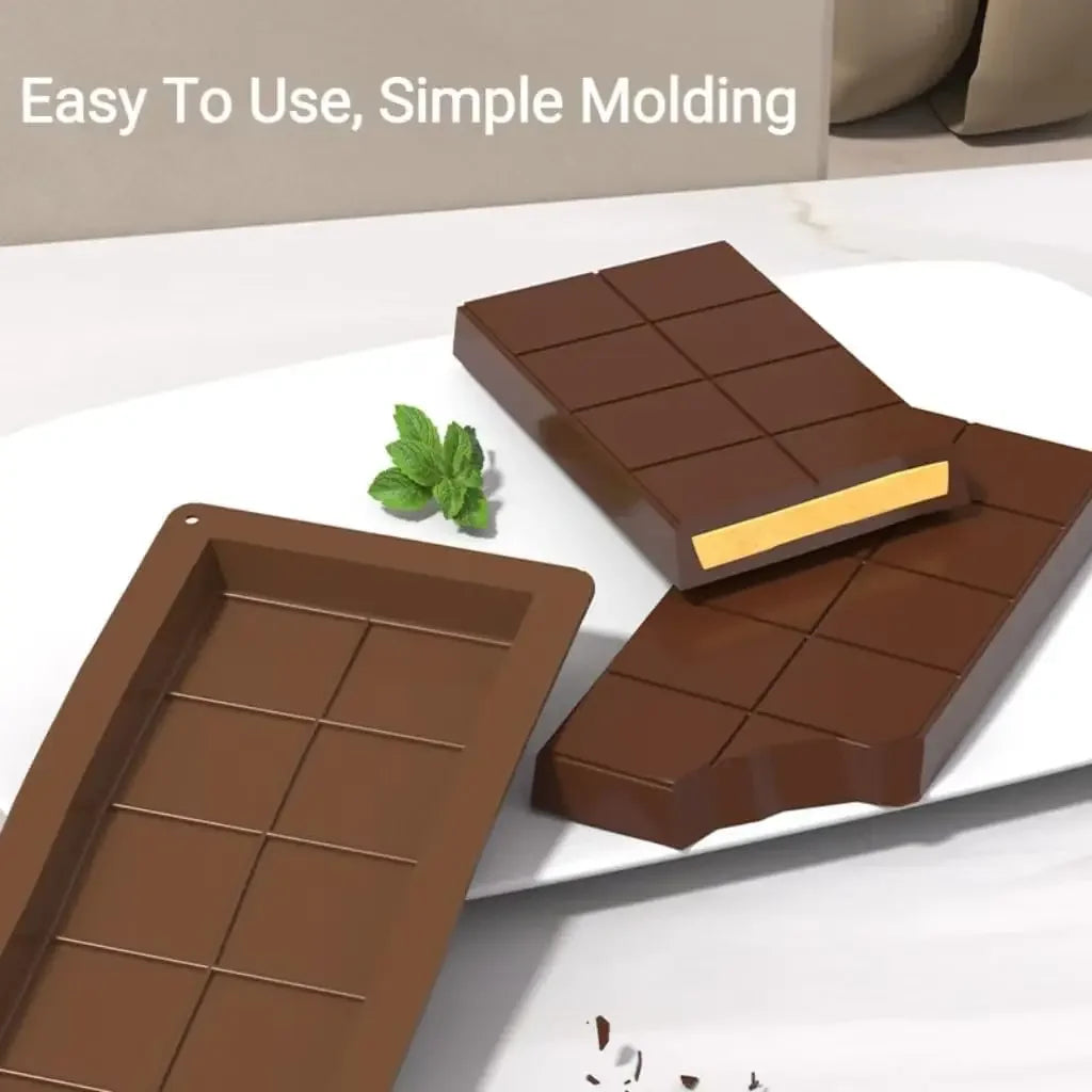 Chocolate Bar Mold Non-stick Molds Food Grade Silicone Deep Choccy Qme