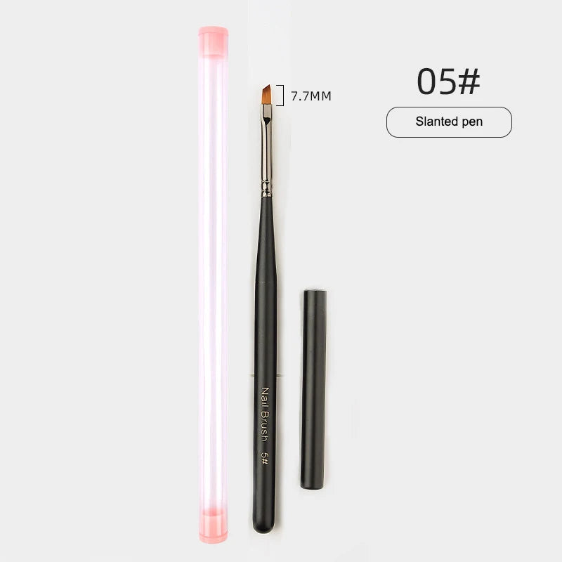 Wooden Handle Nail Drawing Brushes Manicure Lines Painting Gradient Qme A5