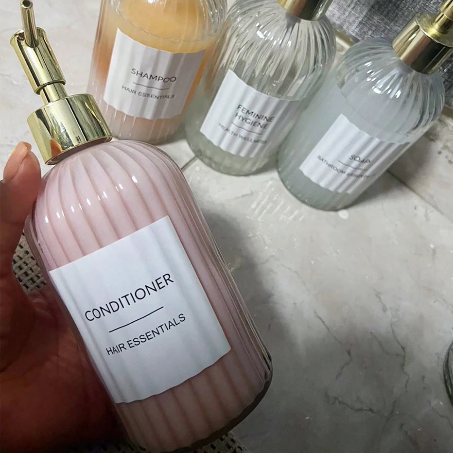 Bathroom Classification Label Sticker Travel Shampoo Bottles Hand Soap Conditioner Waterproof Labels Cosmetic Label Sticker Qme
