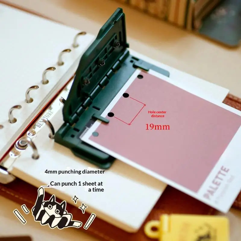 Loose Leaf Notebook M5 Portable Binder Punching Machine 3-Hole Card Qme