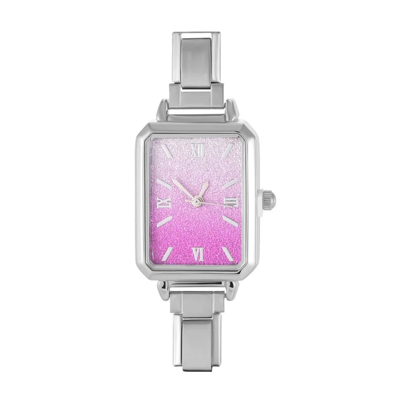Wholesale 2026 Stainless Steel Watch Head Bracelet 9mm DIY Italian Charm Fashion High Quality Women Men's Premium Square Watches Qme Style 29
