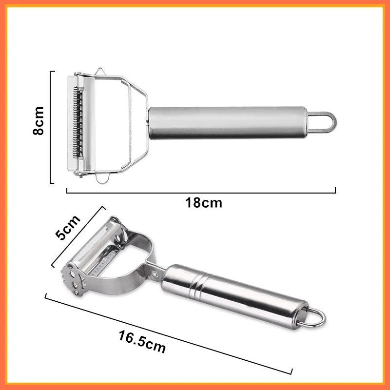 Vegetable Peeler Stainless Steel Melon Planer Double-Head Peeler Household Kitchen Multiple-Function Fruit And Vegetable Peeler Qme