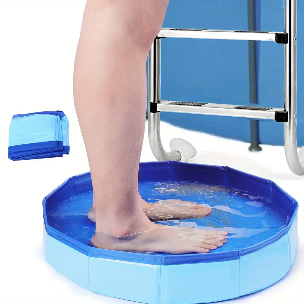 1Pc Portable Folding Foot Bath Bucket, Suitable for Swimming Pool Entrance, Multi-component Essential Pool Cleaning Accessories Qme