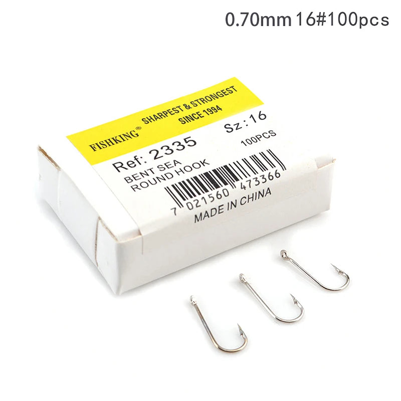 Hand Fishing Hooks Barbed Fishhook Ring Lot Lure Carbon Steel Carp Qme silvery-2