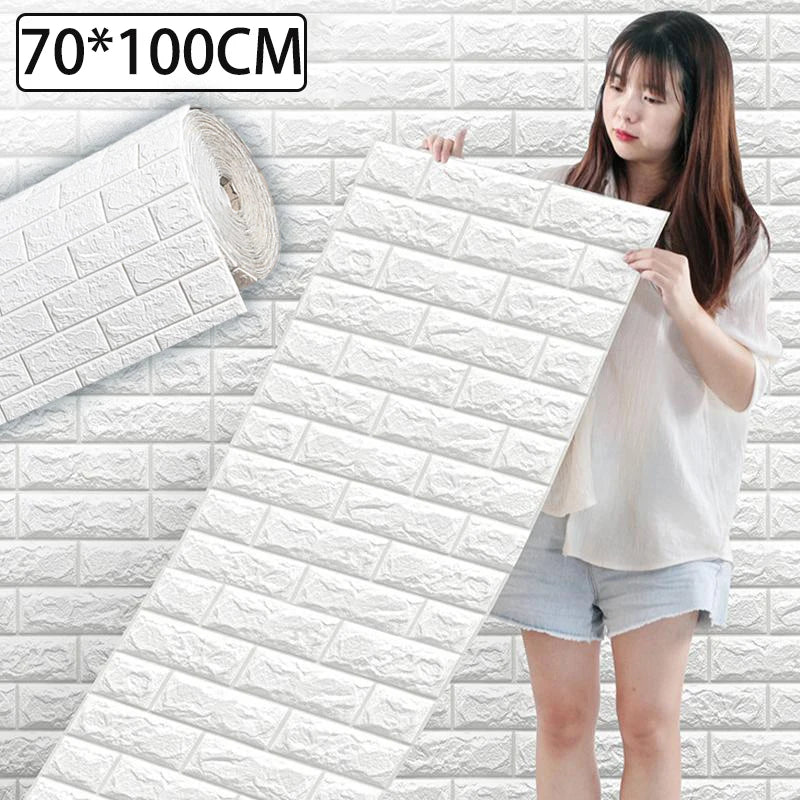 Self Adhesive Wallpaper for Room Decoration Kitchen Living Room Bathroom Waterproof Wall Stickers Decorative Vinyl Walls Qme