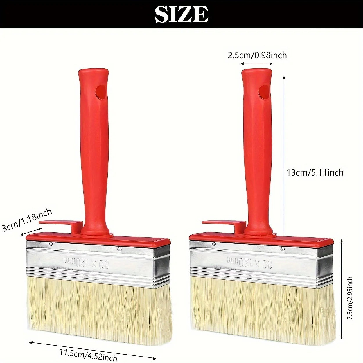 1pc Large Paint Brush, Ideal for Smooth and Even Coverage on Walls, Doors, Floors, and Wood Decoration! Qme