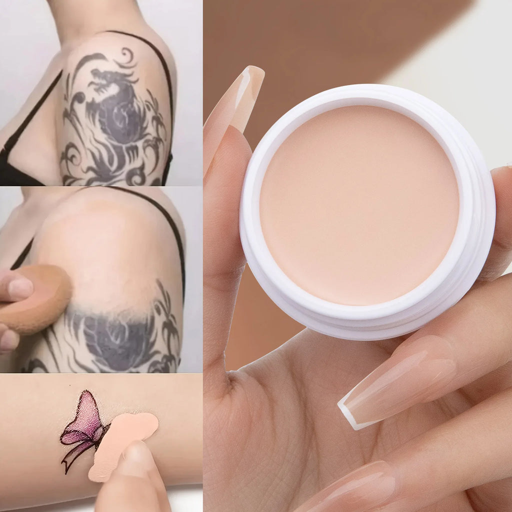 QIC Waterproof & Sweatproof Concealer Cream - Tattoo coverage, Long-Lasting Foundation, Natural,Full coverage, All Skin Types Qme