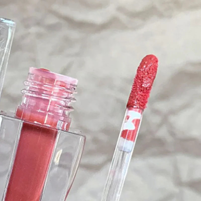 New Waterproof Nonstick Cup Mirror Lip Glaze Long Lasting Lip Gloss Tint Dyeing Liquid 6 Colors Lipstick Beauty Makeup Cosmetic Qme