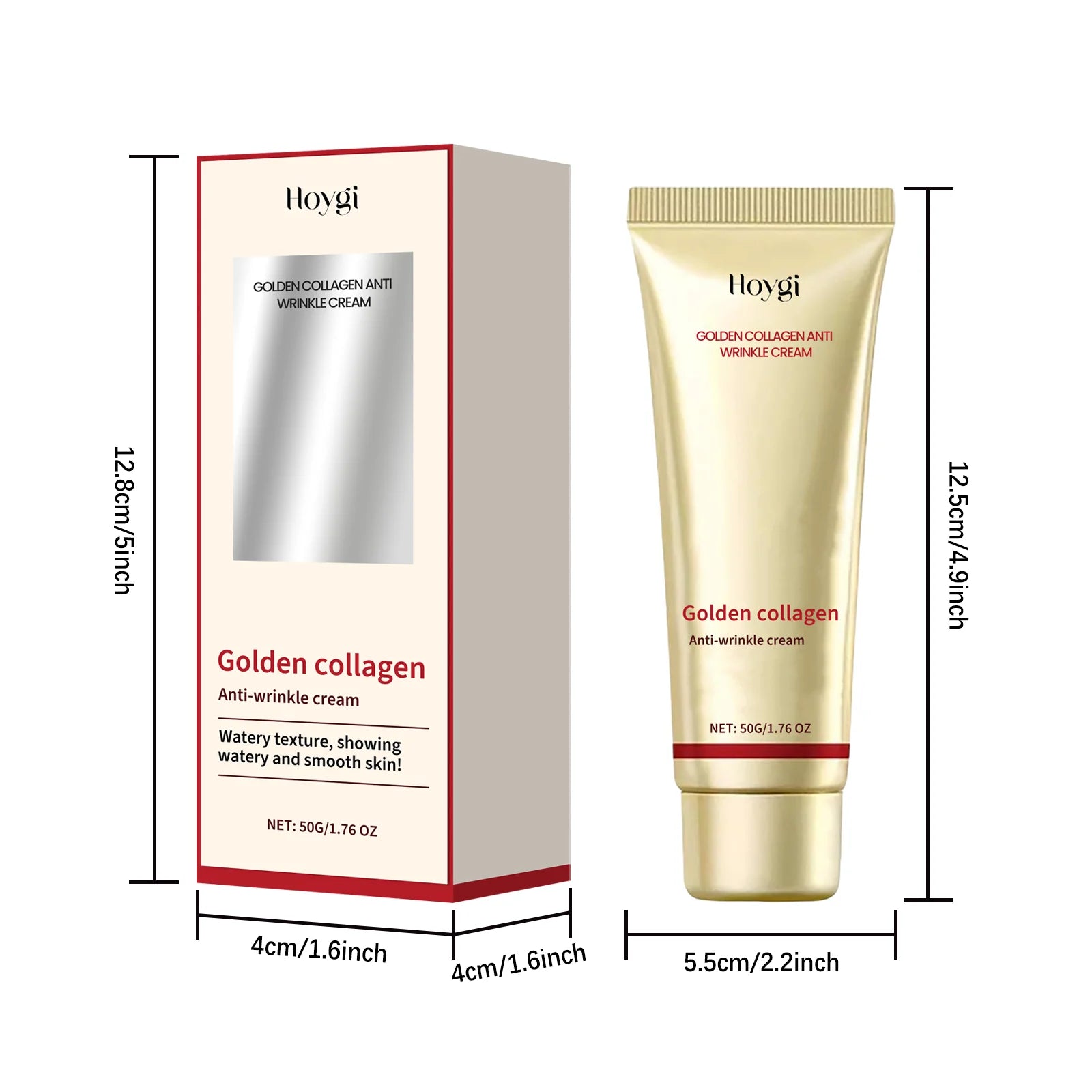 24k Gold Collagen Face Cream Lifting Firming Anti Wrinkle Fade Fine Lines Brightening Smooth Pores Hydrating Moisturizing Cream Qme 50g boxed
