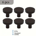6PCS Metal Circular Cabinet Handles - Suitable for Kitchen, Bathroom, Dressing Table, Bedroom Wardrobe, and Foyer Storage Cabi Qme 6pcs Black