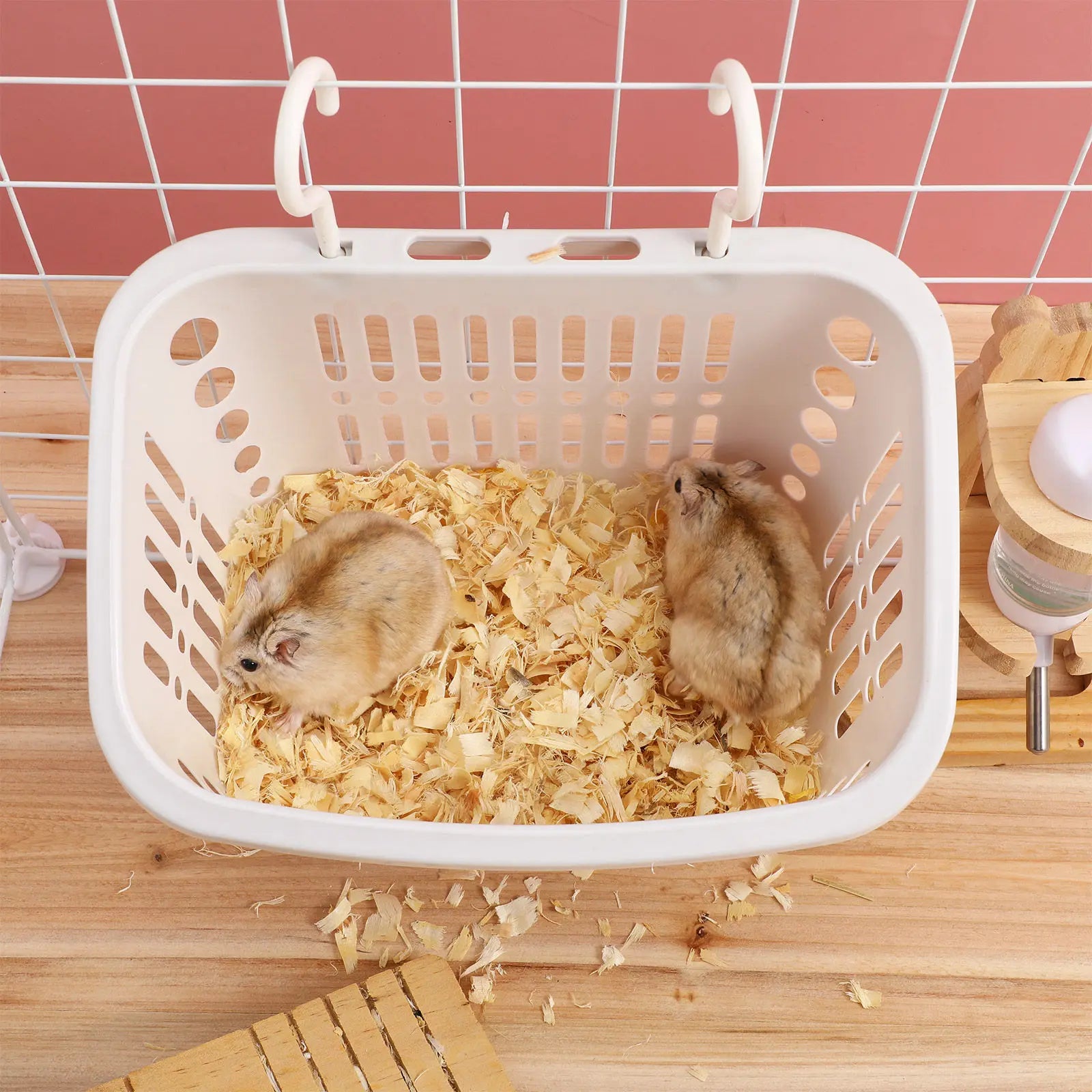 2Pcs Hamster Hanging Beds Plastic Nest Small Pet Sleeping Basket Breathable Mesh Rat Cage Accessories Rat Cage Accessories Qme