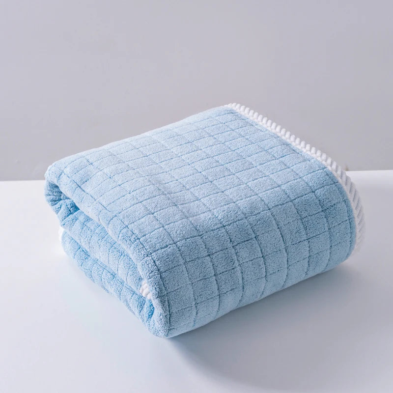 Square Spiral Bath Towel Designer Solid Color Quick Drying Water Absorbing Dry Hair Household And Daily Use Soft Square-Towels Qme 40X80cm Blue