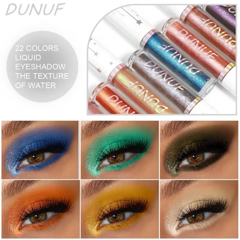 24color Eyeshadow Stick Liquid Eyeliner Metallic Color Green Pearlescent Glitter Eye Shadow Waterproof High Gloss Makeup Pigment Qme