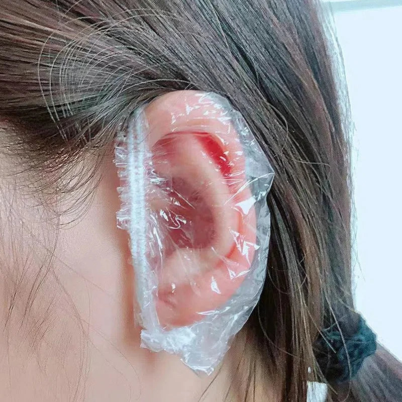 Disposable Hair Dyeing Ear Covers Waterproof Protectors Salon Barber Qme