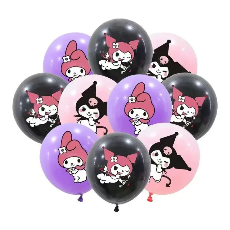 Hello Kitty Kuromi-themed Latex Balloon Decorations Student Birthday Qme Set of 18