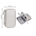 Travel Portable Digital Product Storage Bag USB Data Cable Organizer Headset Cable Bag Charging Treasure Box Bag Qme Gray White 2Layer