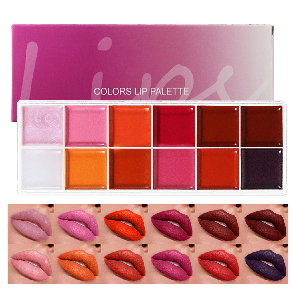 Lip Gloss Palette 10 Colors Jelly Cream Smooth Glosses Tonedd Frozenn Qme