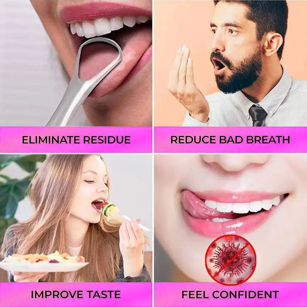 Portable Single Layer Tongue Scraper Reusable Stainless Steel Oral Mouth Brush Tongue Scraper Fresh Breath Maker Qme
