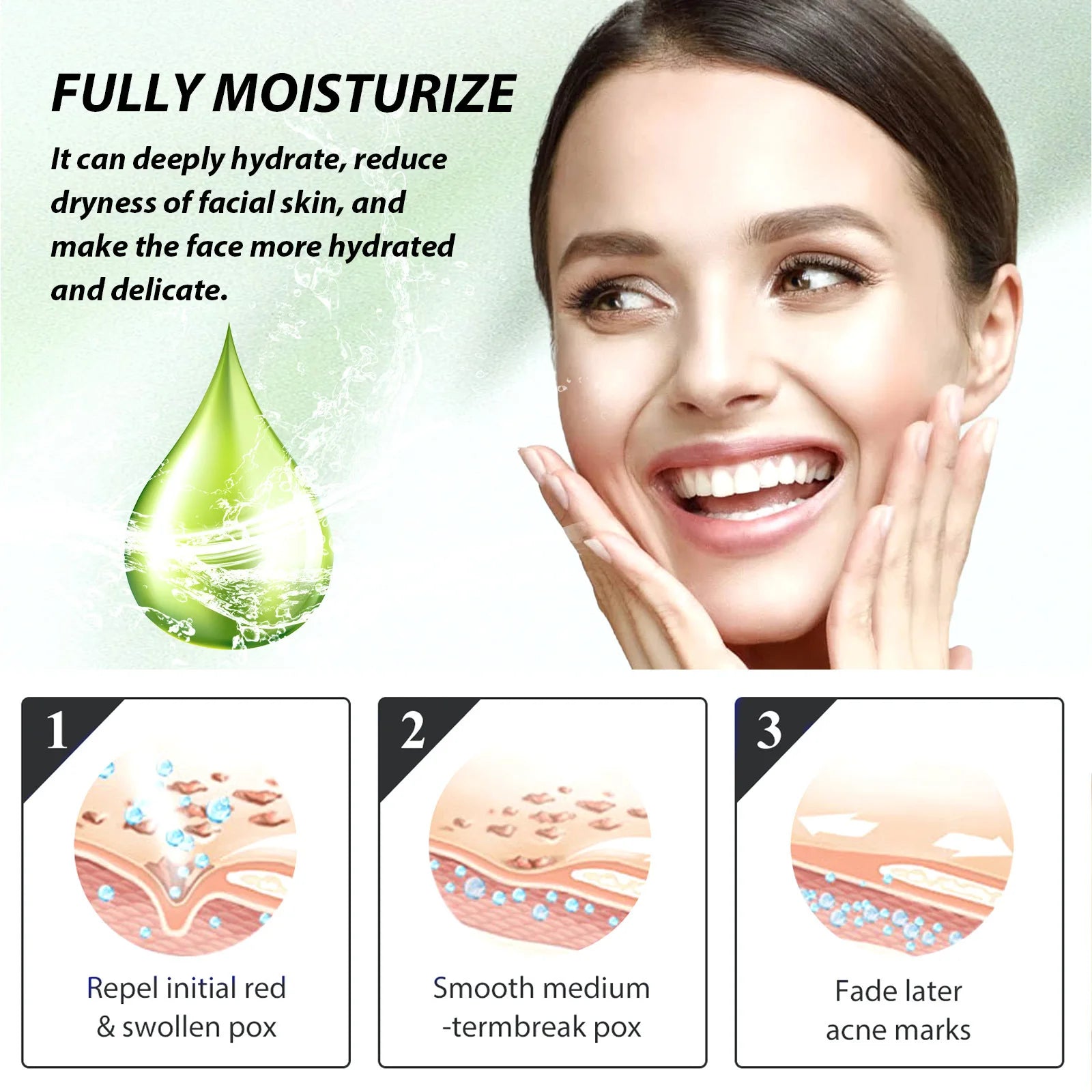 Acne Face Cream Pimple Treatment Oil Control Repair Redness Remove Blackhead Smooth Hydrating Moisturizing Pore Shrinking Serum Qme