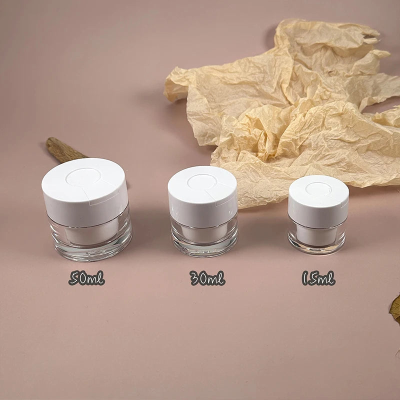 Refillable Empty Cream Jar Spoon Airless Pump Lotion Bottle Acrylic Qme