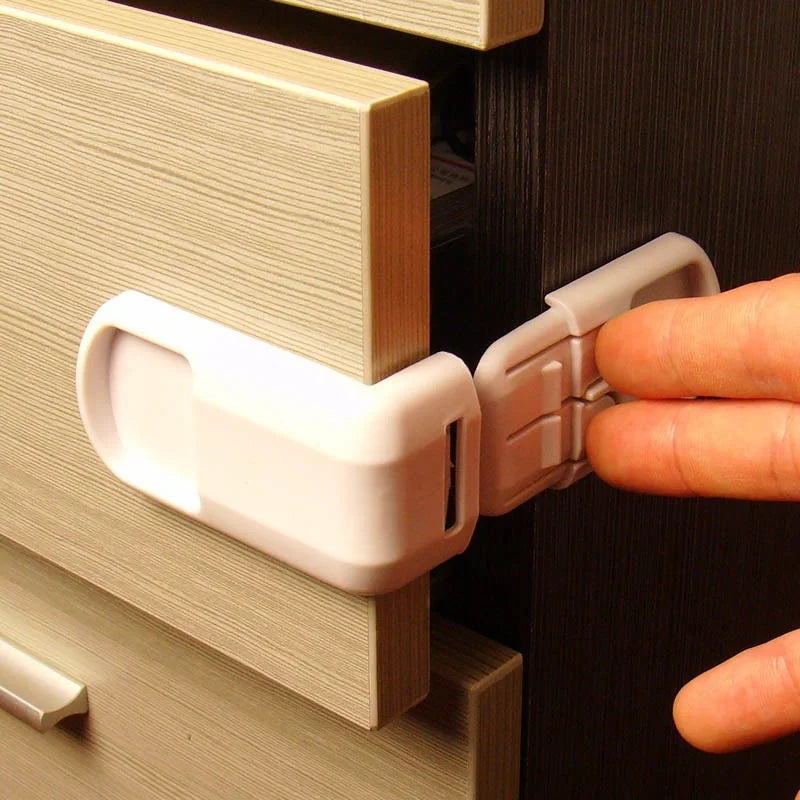 Baby Safety Drawer Locks Double Snap Multifunction Anti-Pinching Hand Cabinet Child Protection Security Qme