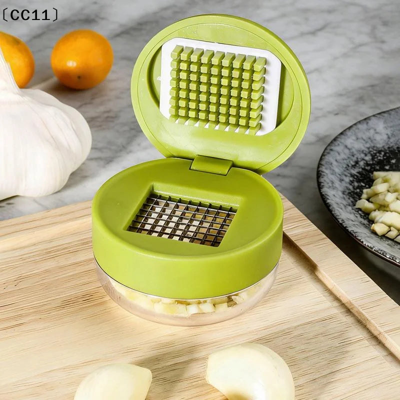 Garlic Press Manual Mincer ABS Stainless Steel Slicer Handheld Ginger Qme