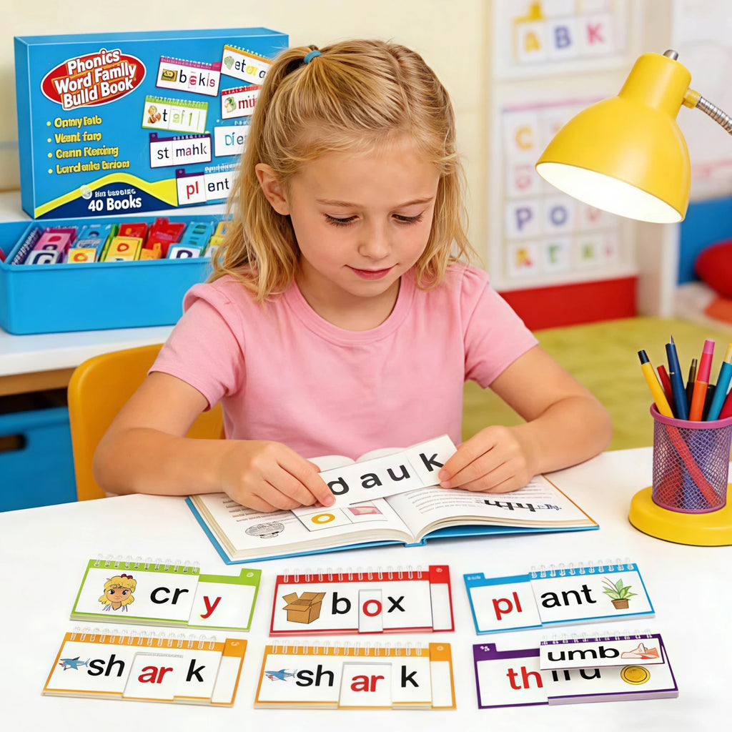 Reading Flip Book Read and Rhyme Flip Books Word Family Flip Books Flash Cards ABC Vocabulary Cards Montessori Educational Qme