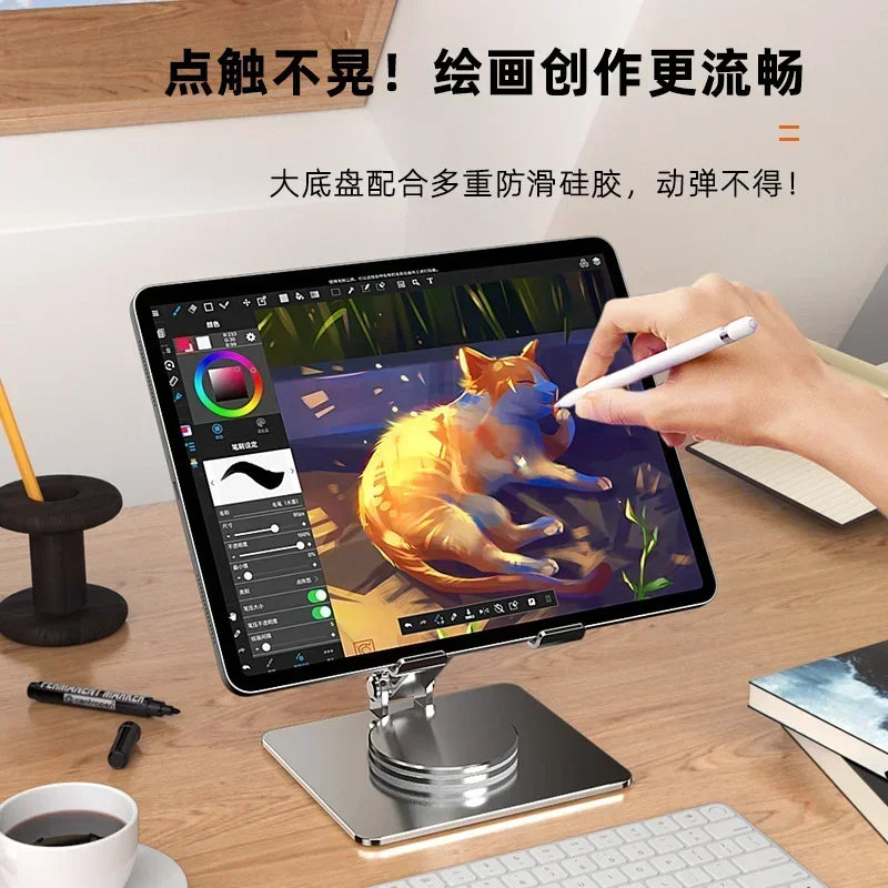 Height Adjustable Rotatable Tablet Stand Holder Riser For iPad Pro Air Mini 6 Samsung Xiaomi Mi Pad 5 Mipad Huawei Kindle Lenovo Qme