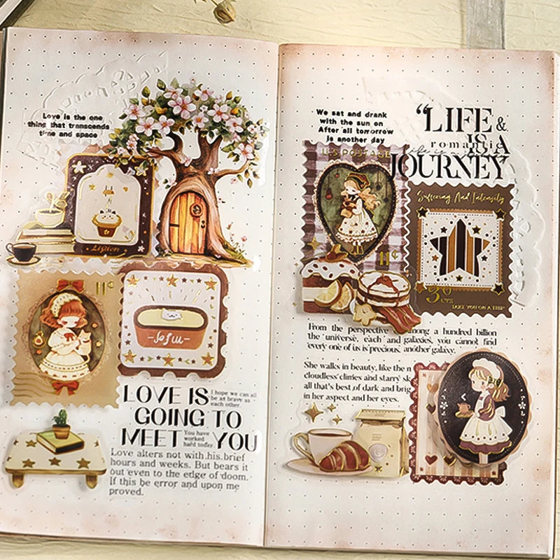 6 Bags Romantic Fantasy Foil Sticker Pack, Magical Fairy Tale Elements, Versatile for Creative Journaling & Crafts Qme