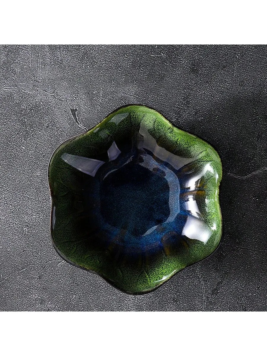 Ceramic Petal Shaped Jewelry Tray Simple Irregular Plate Storage Qme I