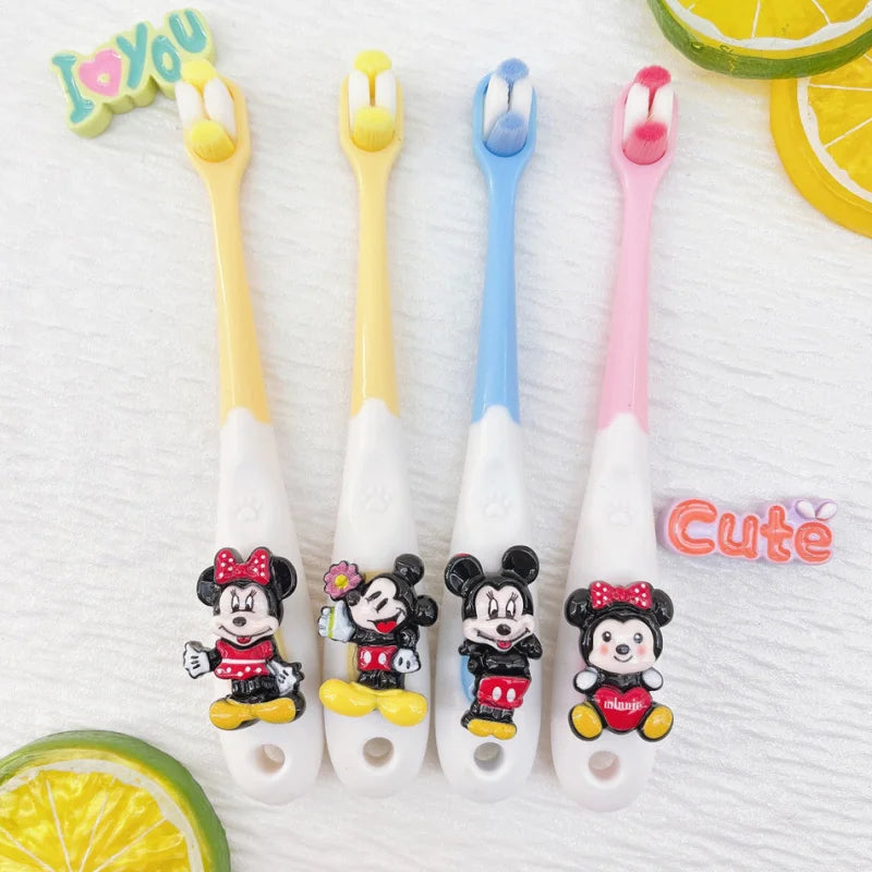 Mickey Minnie Soft-bristle Toothbrushes Gentle Gums Teeth Students Qme