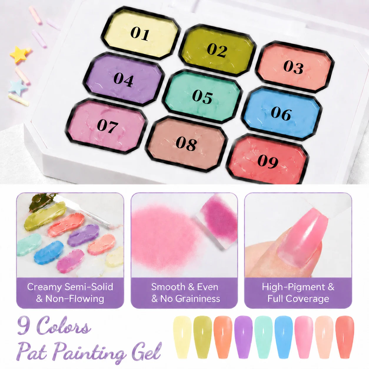 9 Colors Gel Nail Polish Jelly UV LED Soak Off Art Varnish Manicure Qme