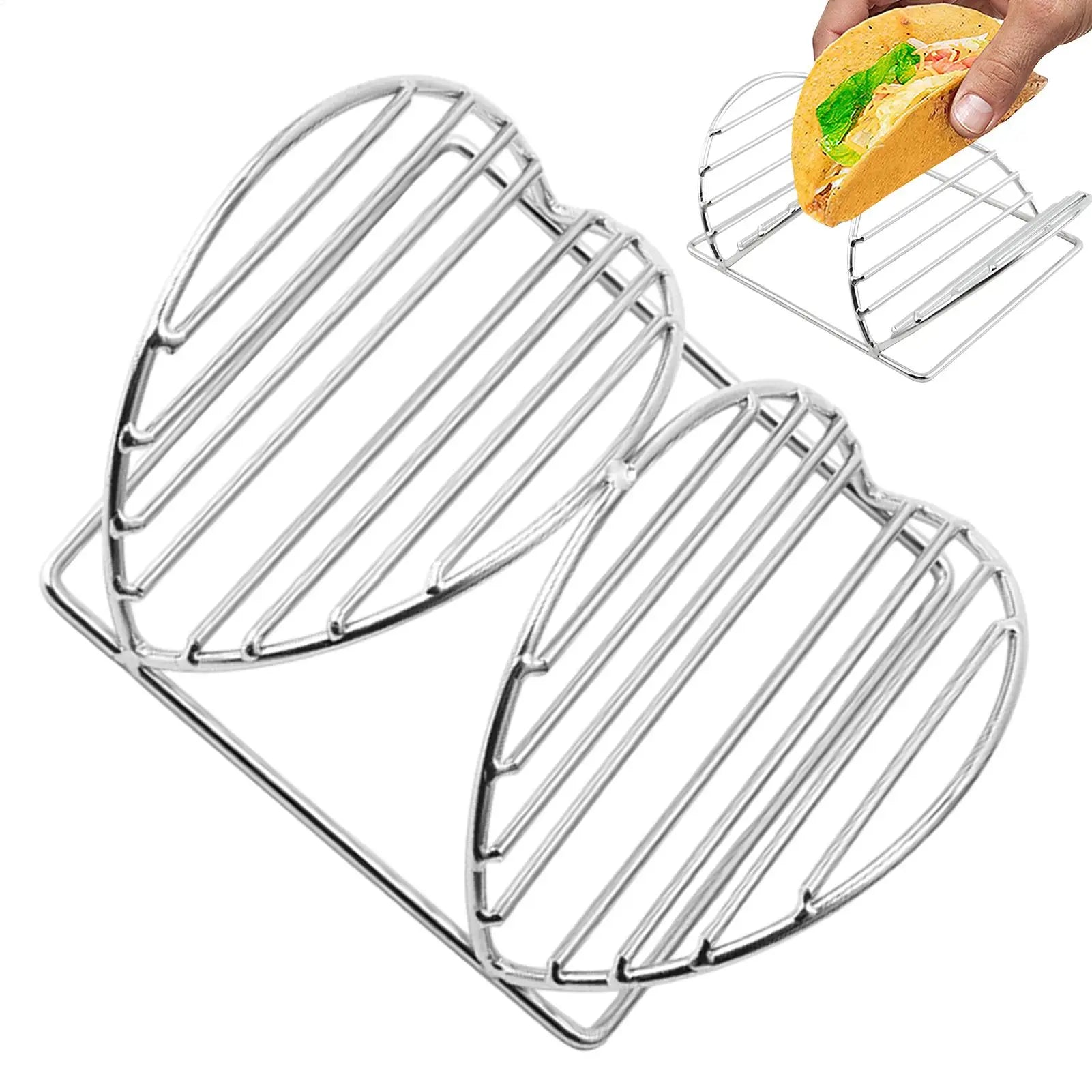 Taco Holder Stainless Steel Kitchen Supplies Metal Tortilla Rack for Entertainers Home Cooks Parents Parties Gatherings Holidays Qme