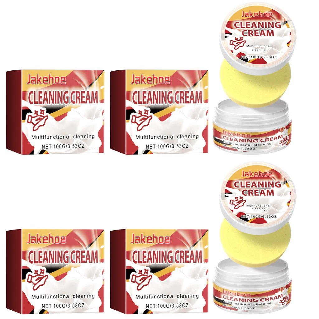 Multi Functional Decontamination Cream Easily Decompose Oil Stain and Dirt Eliminate Odor Polishing Stove Kitchen Cleaning Cream Qme 4 x 100g Boxed