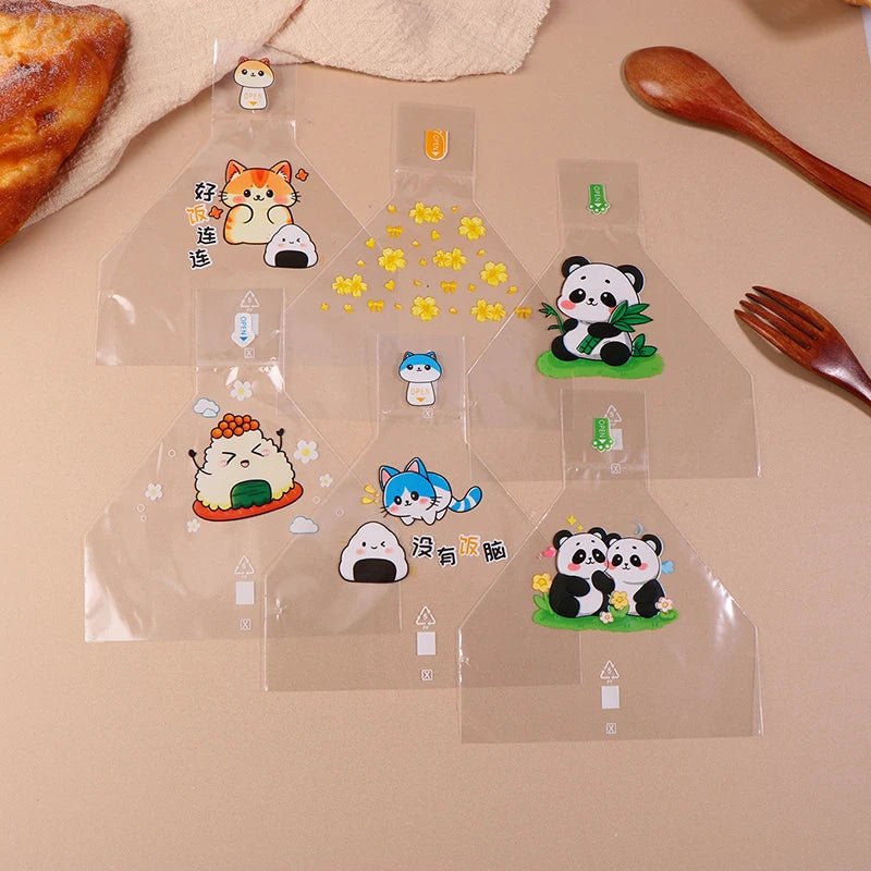 Lovely Cartoon Japenese Triangle Rice Ball Disposable Packaging Bag Qme
