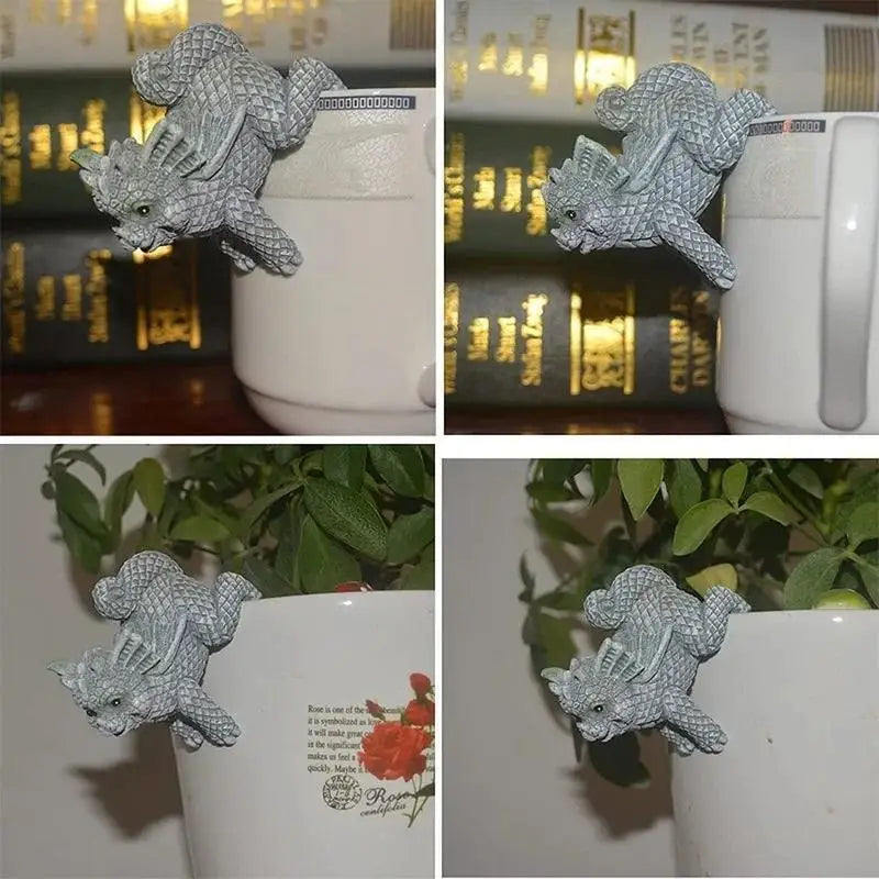 Cute Dragon Outdoor Statue Flower Pot Decoration Hanging Garden Qme