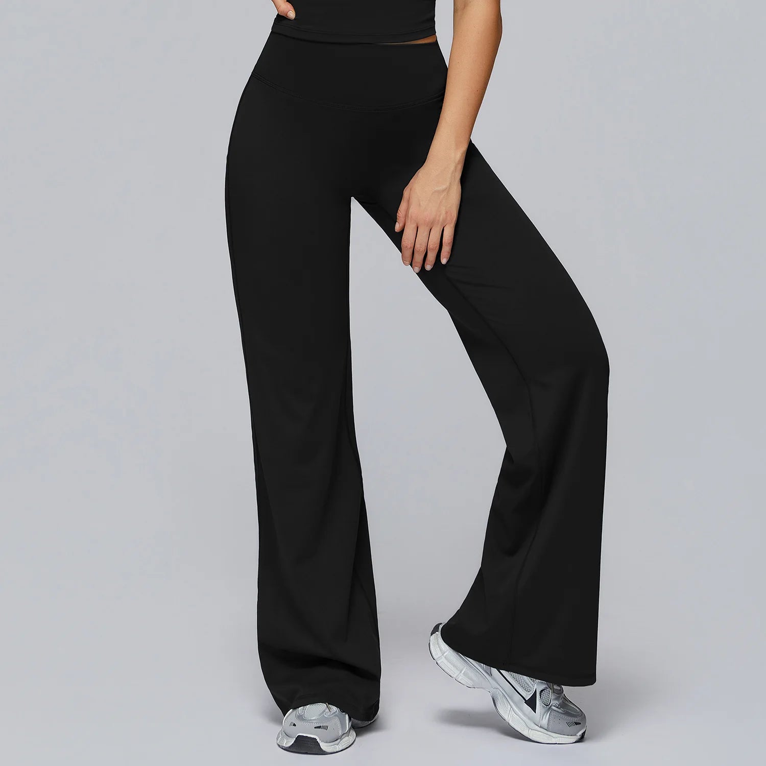 A New Autumn Winter High Waist Wide Leg Sports Pants, Naked Hip Lifting Loose Fitness Sweatpants For Outdoor Daily Leisure Qme Advanced Black S