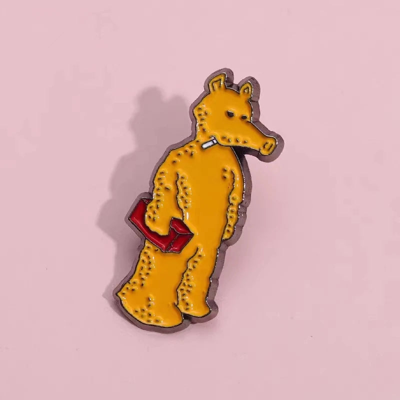Anteater Enamel Pins Brooches Hip Hop Singer Music Lapel Badges Cartoon Animal Jewelry Gift for fan Friends Free Shipping Qme