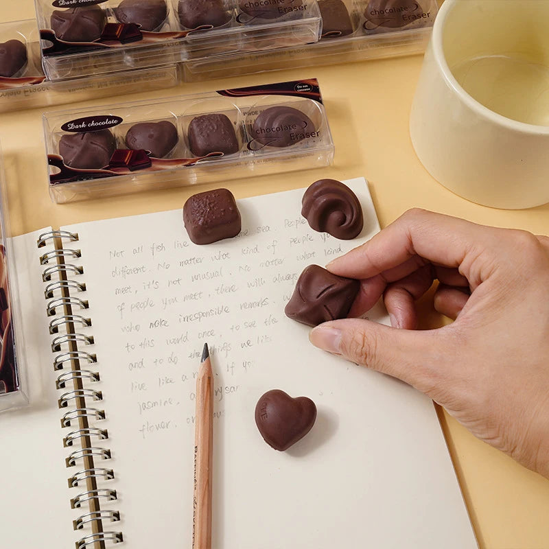 Box Chocolate Design Eraser Student Painting Writing Pencil Qme