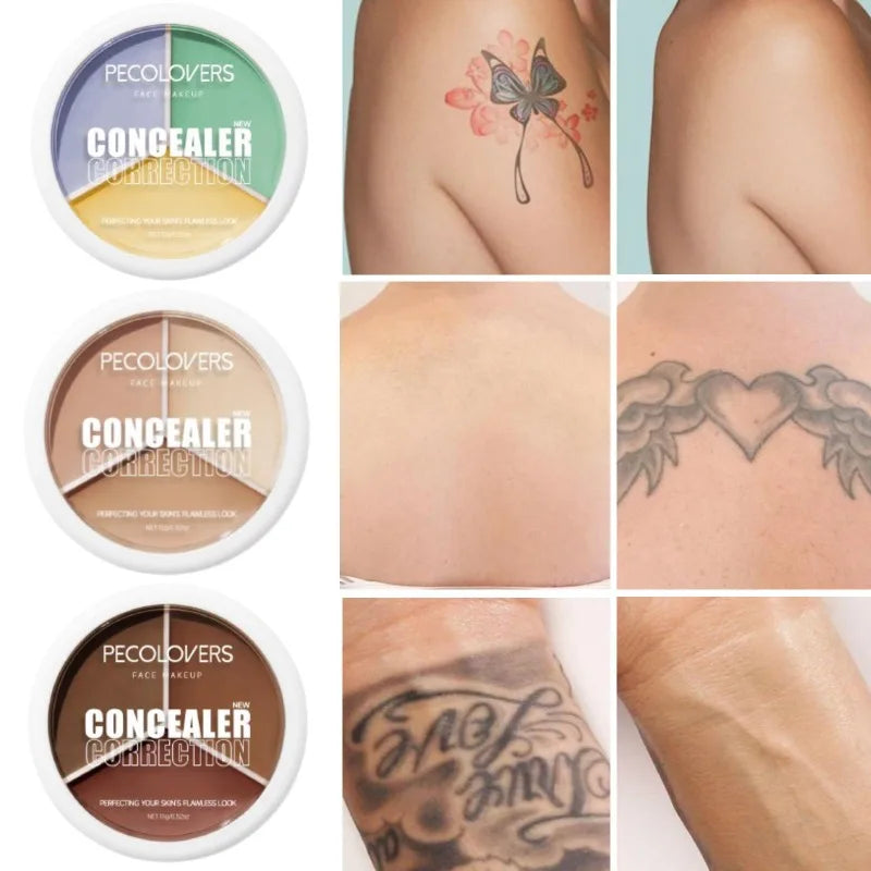 Three-color Concealer Cover Blemishes Tattoo Waterproof Sweat-proof Qme