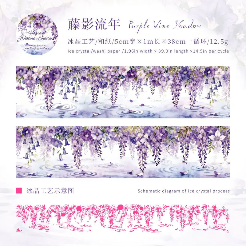 1 Roll Floral Tassel Theme Washi Tape for DIY Journal, Photo Frame Collage, Scrapbook Material, Phone Case Decoration Qme 2