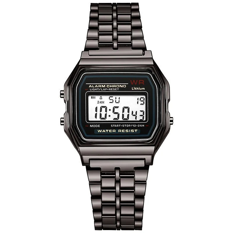 1pcs Luxury Rose Gold Women Watches Electronic Digital Display Retro Style Clock Men's Relogio Masculin Reloj Hombre homme Qme Deep Gray