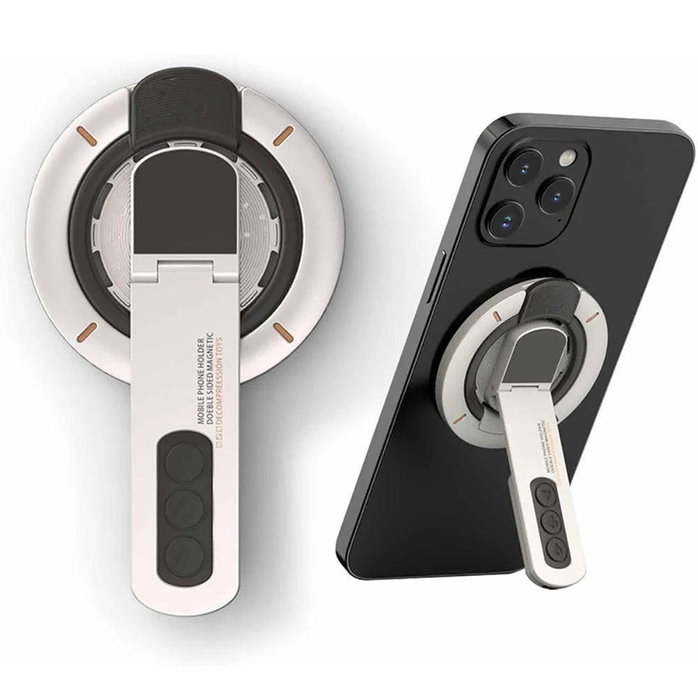 Magnetic Phone Holder Phone Ring Holder for Phone Grip with 360° Rotation Stress Relief Phone Holder Removable Phone Grip Holder Qme White