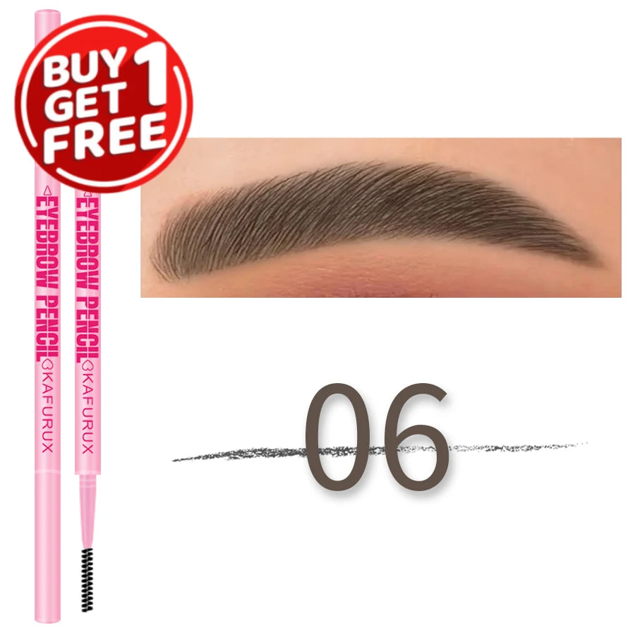 6 Colors Ultra-fine Double Headed Eyebrow Pencil Waterproof Qme 06