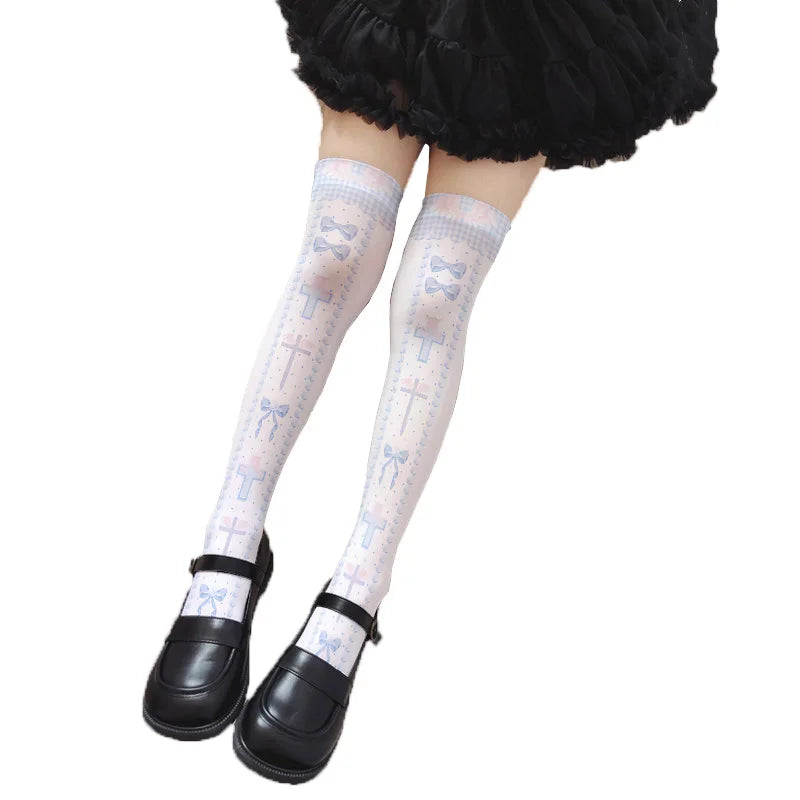 Girl Long Tube Sexy Cute Sweet Lolita Thigh Stockings Cartoon Knee