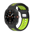 Sports Silicone Strap For Samsung Galaxy Watch Ultra 47mm Soft Loop Two Color Band For Samsung Galaxy 7 Ultra No Gaps Watchband Qme Black Green Galaxy Ultra 47mm